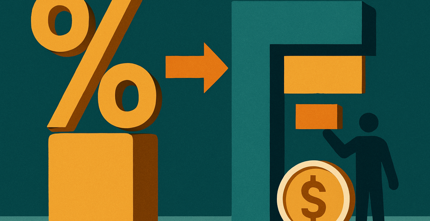 Illustration: rendement affiché vs rendement net en P2P